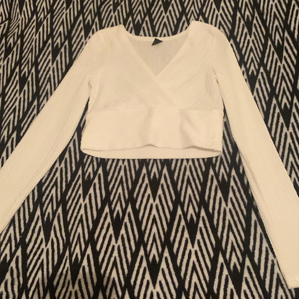 White long sleeve top